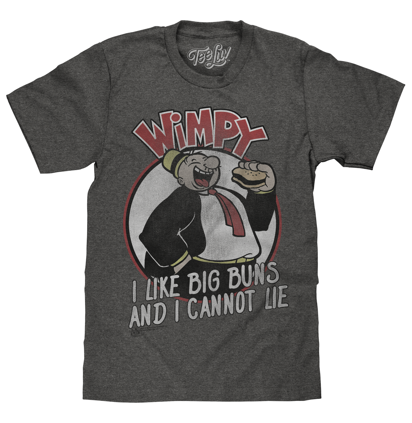 Popeye's Wimpy "I Like Big Buns" T-Shirt | Retro Graphic | Graphite Heather