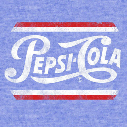 Blue heather T-shirt with large Pepsi Cola logo graphic