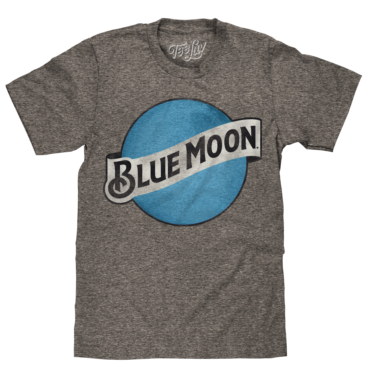 Blue Moon Beer T-Shirt | Vintage Full-Color Logo | Graphite Snow Heather | Poly-Cotton