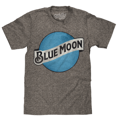 Blue Moon Beer T-Shirt | Vintage Full-Color Logo | Graphite Snow Heather | Poly-Cotton