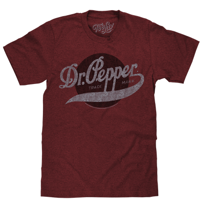 Red vintage Dr Pepper trademark T-shirt with large chest graphic
