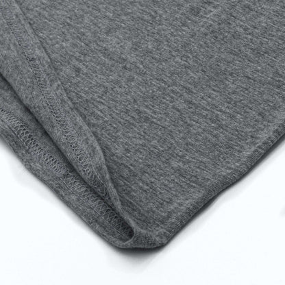 Gray T-shirt bottom hem with stitched edging detail