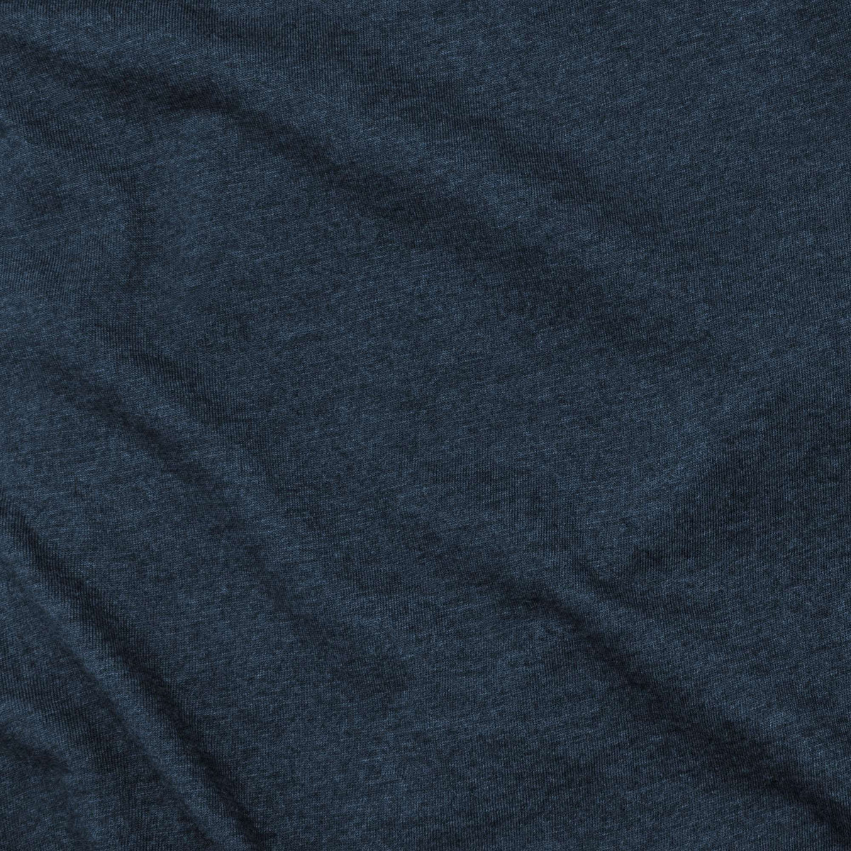 Navy heather T-shirt fabric close-up with heathered knit texture