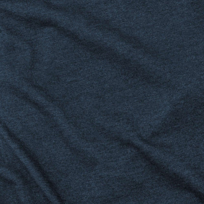 Navy heather T-shirt fabric close-up with heathered knit texture