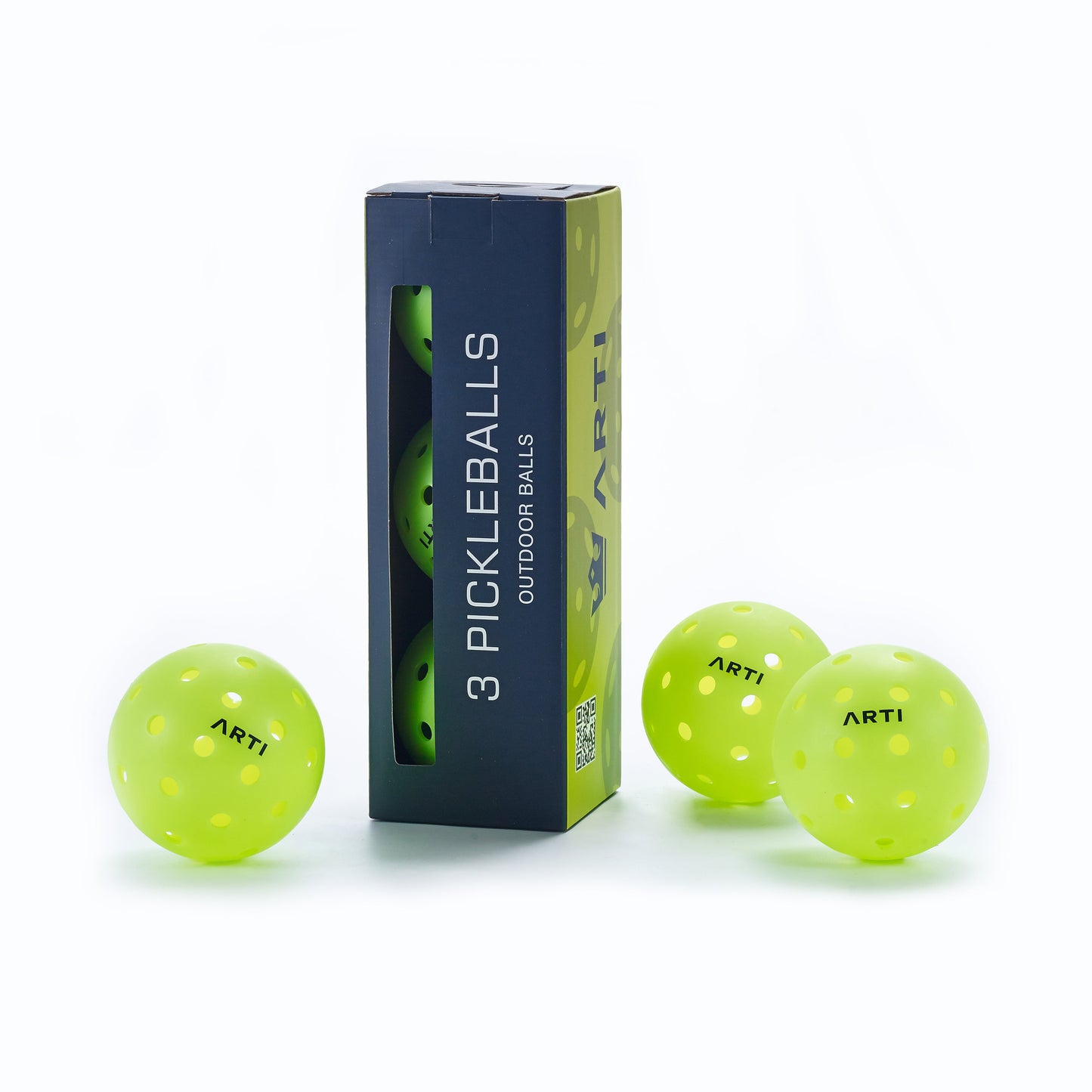 ARTI Outdoor Pickleball | ARTI-40 | LLDPE | Regulation Size 2.91" | 0.9-0.93oz | High-Visibility - Niksstuff