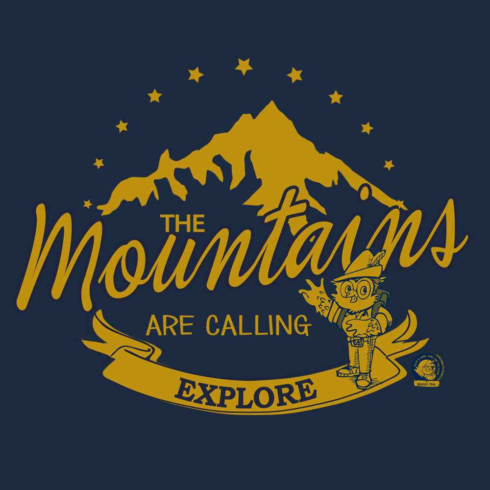 Woodsy Owl 'The Mountains Are Calling' Pullover Hoodie – Navy Heather