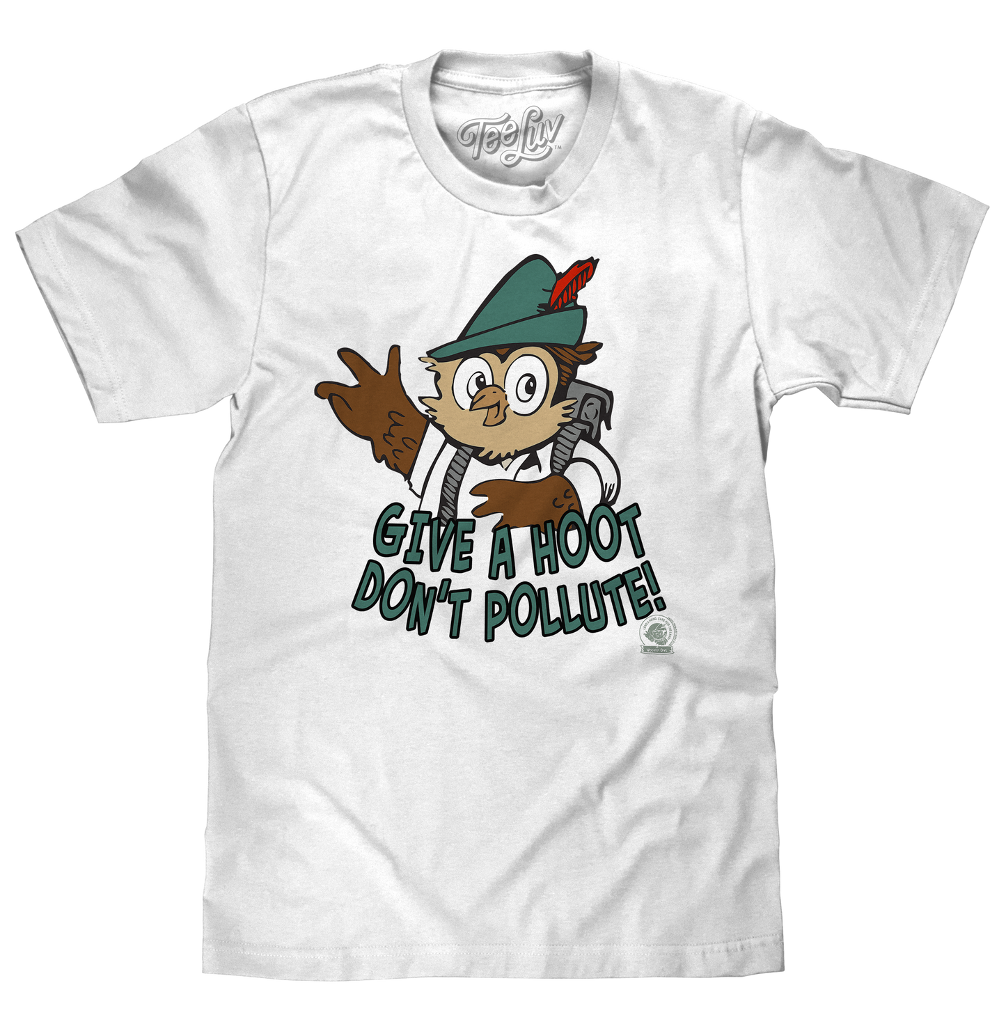 Woodsy Owl "Give a Hoot, Don't Pollute" T-Shirt | Recycled Blend | White