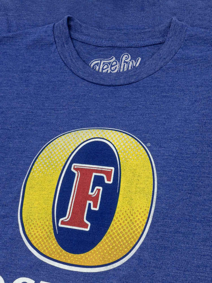 Foster's Lager T-Shirt | Distressed Logo | "Australian for Beer" | Royal Heather | Poly-Cotton