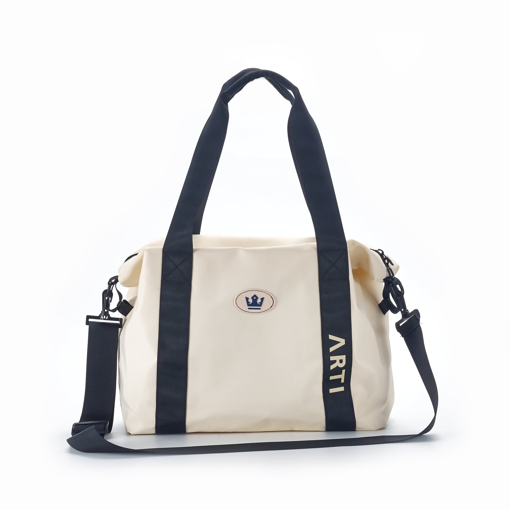 ARTI Signature Duffle Bag | Cream | 17"×13.75"×6.5" | Polyester | Removable Strap | ARTI - Niksstuff