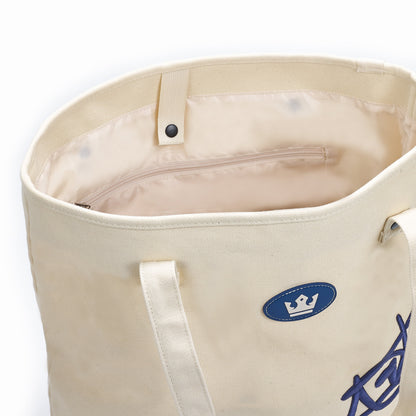 ARTI Signature Cotton Tote Bag | Cream | 14"×15"×6.25" | Heavyweight Canvas | Embroidered | ARTI - Niksstuff