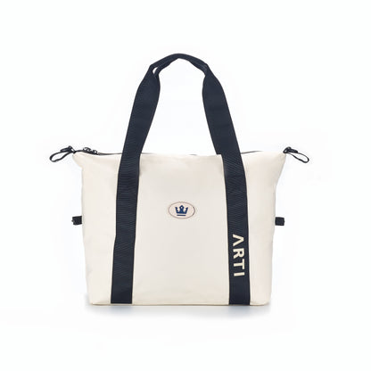ARTI Signature Duffle Bag | Cream | 17"×13.75"×6.5" | Polyester | Removable Strap | ARTI - Niksstuff