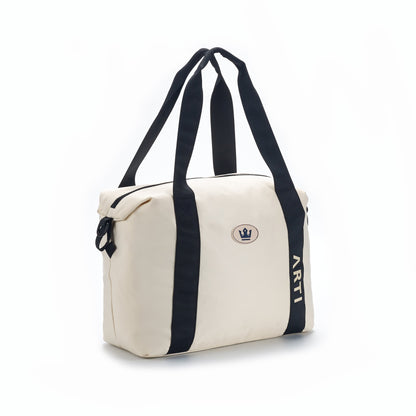 ARTI Signature Duffle Bag | Cream | 17"×13.75"×6.5" | Polyester | Removable Strap | ARTI - Niksstuff