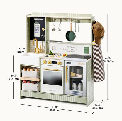 Tiny Land BistroSwitch 2-in-1 Play Kitchen & Bistro with 23 Accessories