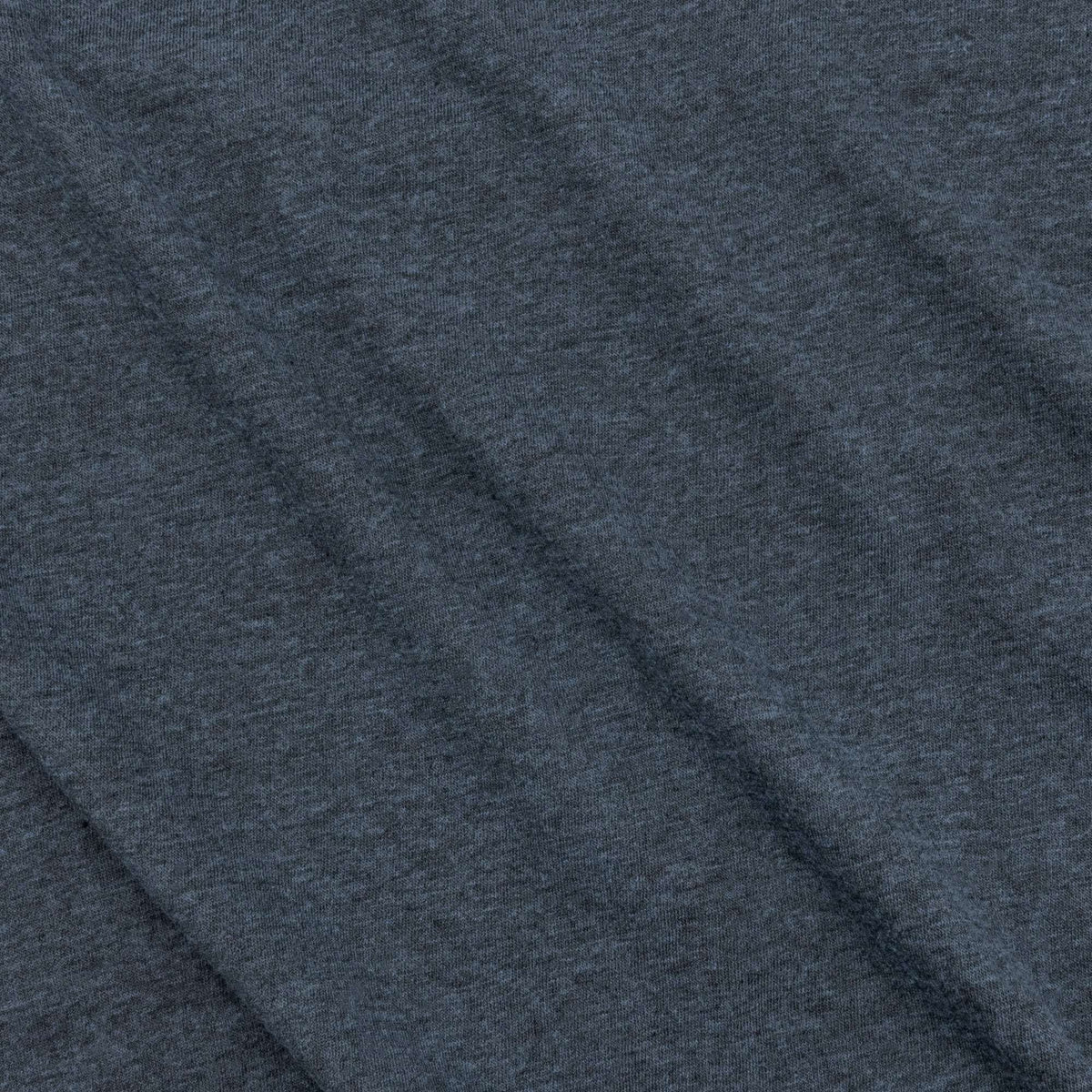 Indigo black heather T-shirt knit fabric texture close-up