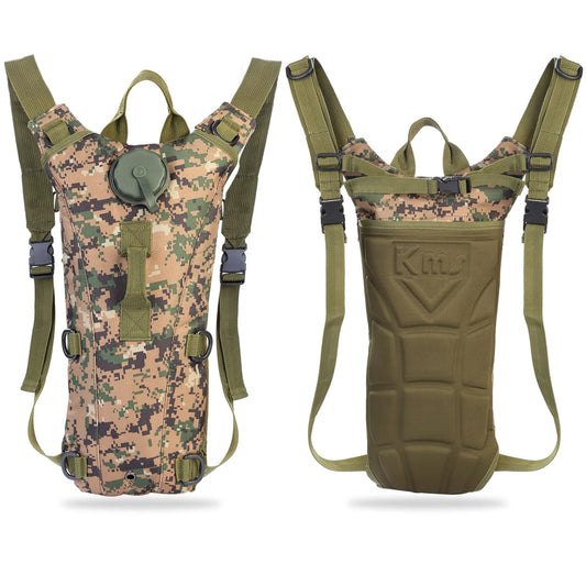 Tactical Hydration Pack – 3L Water Bladder, Hands-Free Drinking (Jungle)