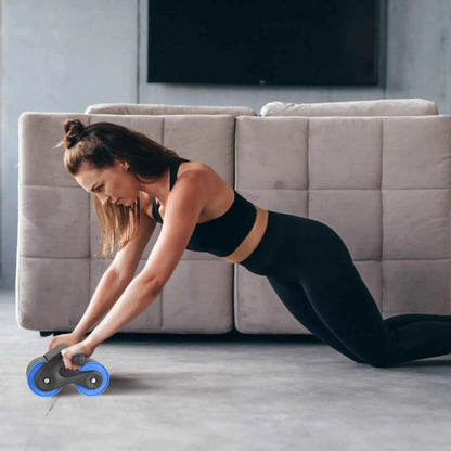 AB Roller Wheel | Auto-Rebound | Anti-Slip Double Wheels | Phone Holder & Knee Pad | 440 lb Capacity