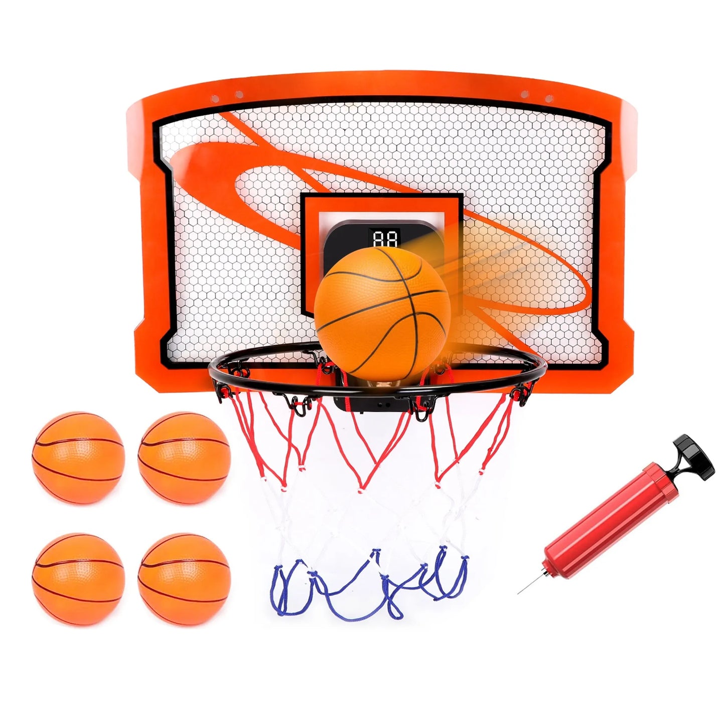 Indoor Mini Basketball Hoop Set | Electric Scorer | Foldable | Kids & Adults