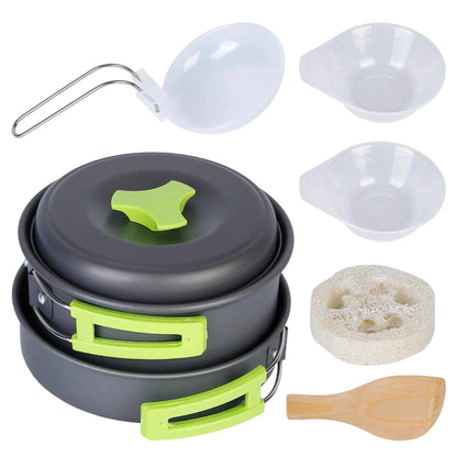 9-Piece Camping Cookware Set – Lightweight Anodized Aluminum