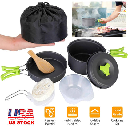9-Piece Camping Cookware Set – Lightweight Anodized Aluminum