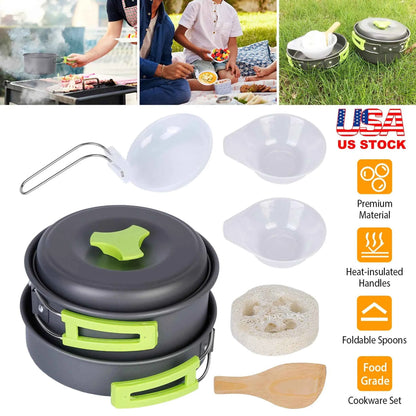 9-Piece Camping Cookware Set – Lightweight Anodized Aluminum