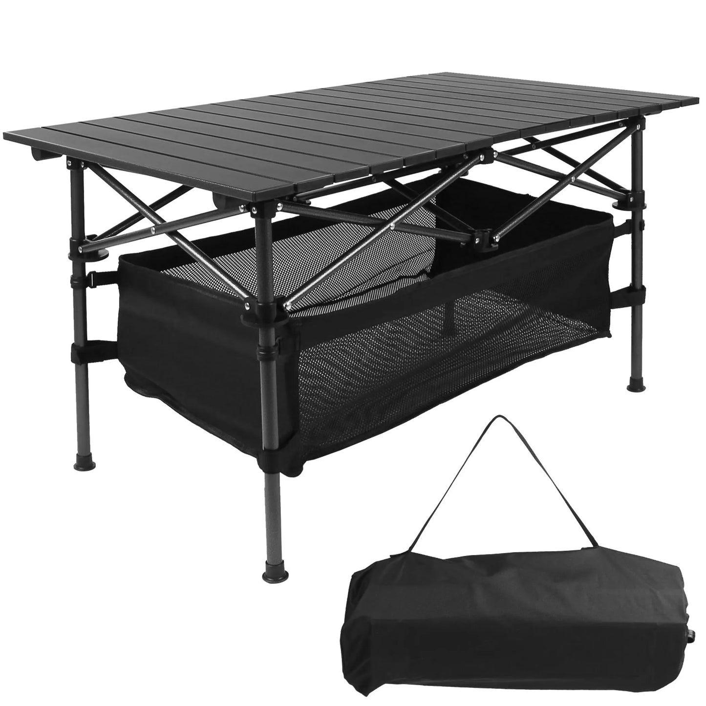 Roll-Up Aluminum Camping Table – Lightweight & Foldable