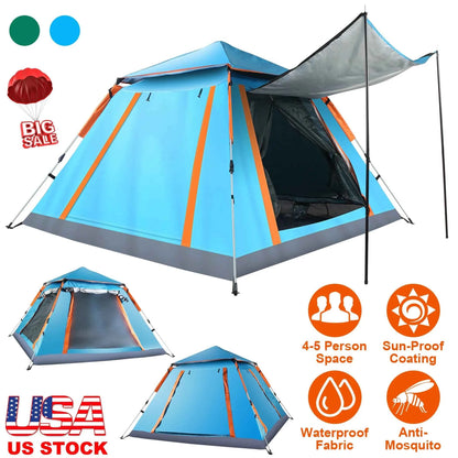 Spacious Waterproof Camping Tent for 4-5 People – Quick Setup & Comfort