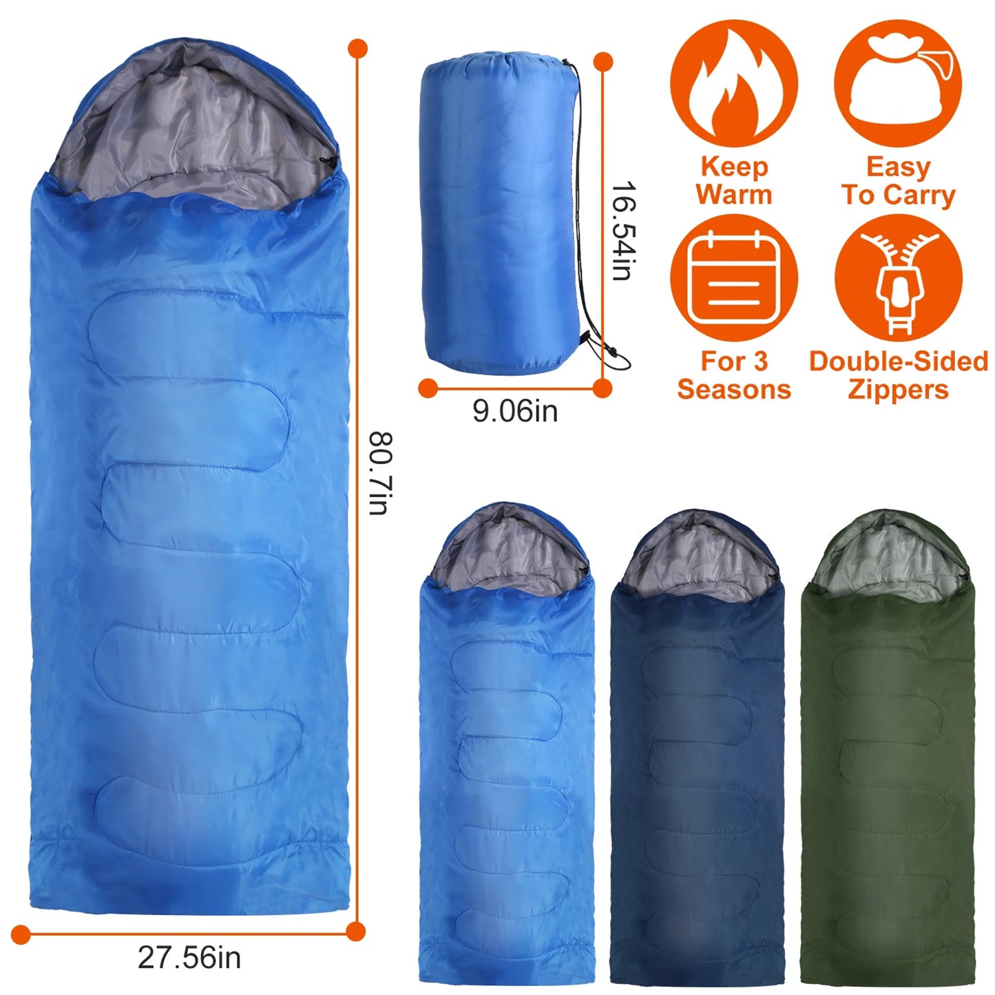 3-Season Camping Sleeping Bag – Lightweight & Moisture-Proof