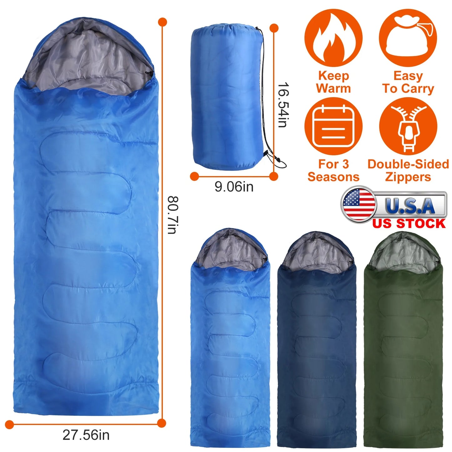 3-Season Camping Sleeping Bag – Lightweight & Moisture-Proof