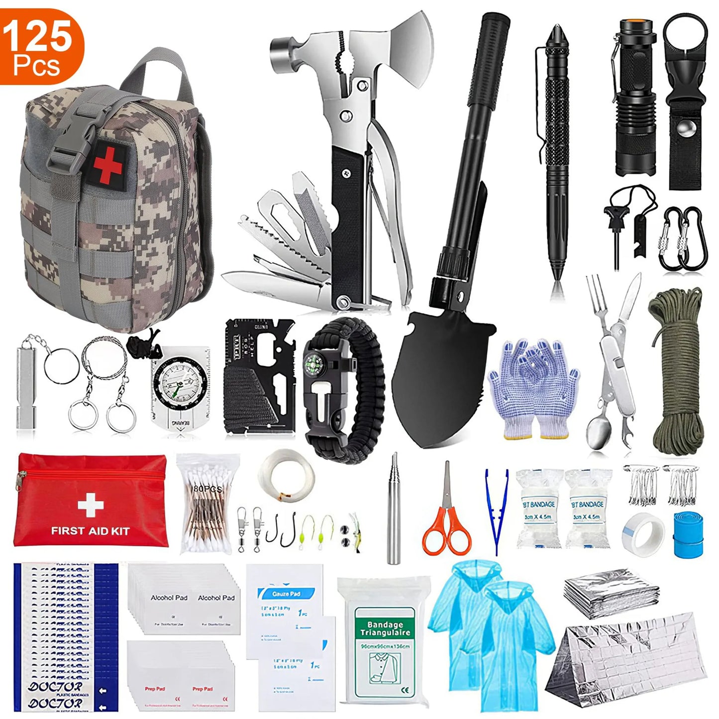 125-Piece Survival Kit – Complete Emergency Preparedness Set