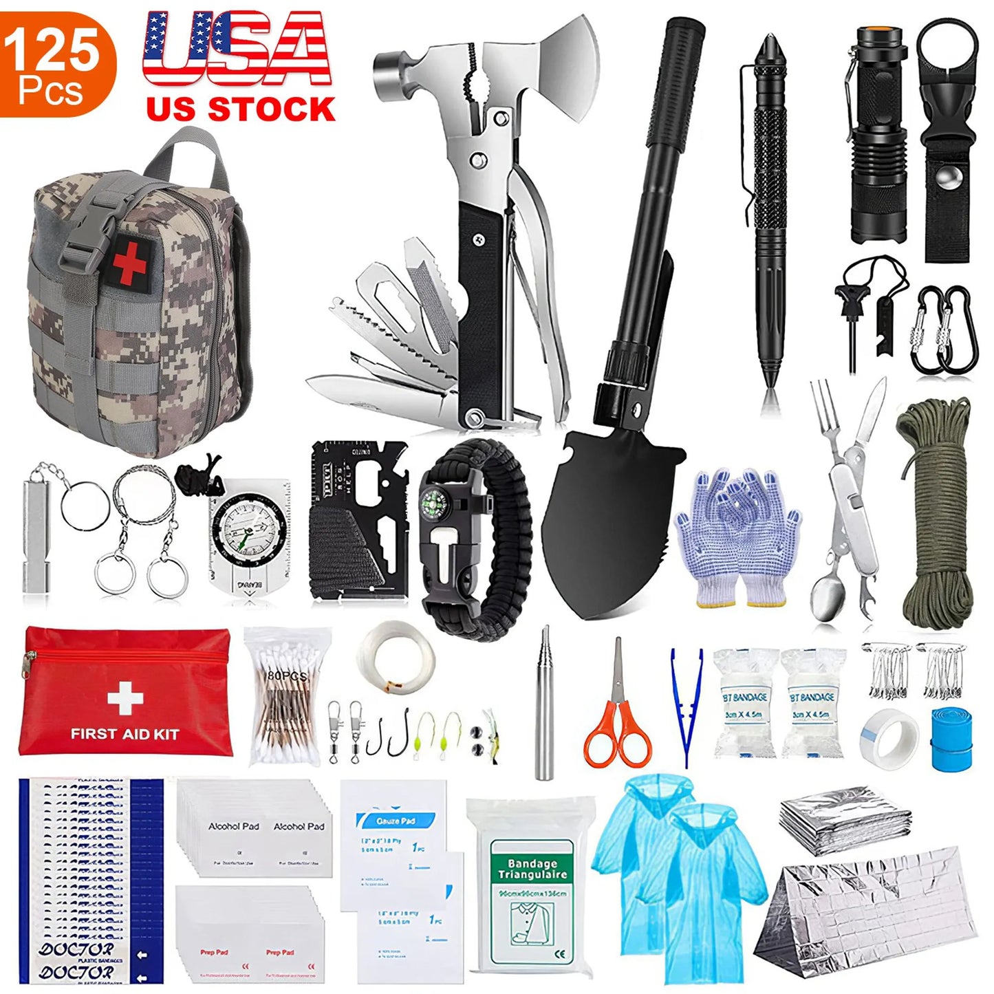 125-Piece Survival Kit – Complete Emergency Preparedness Set