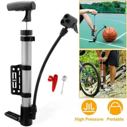 Portable Mini Bike Pump | Works on Bikes & Sports Balls | Compact & Lightweight