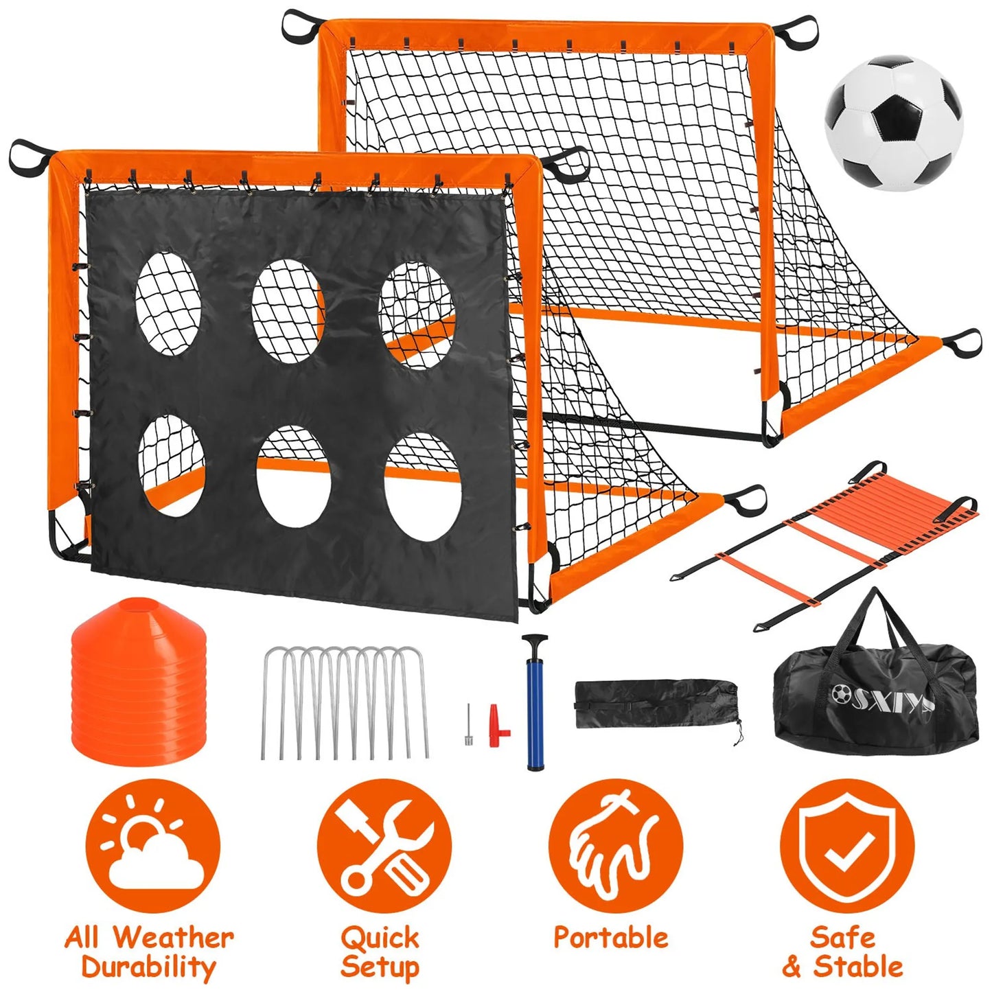 Kids Soccer Goals Set with Agility Ladder & Ball