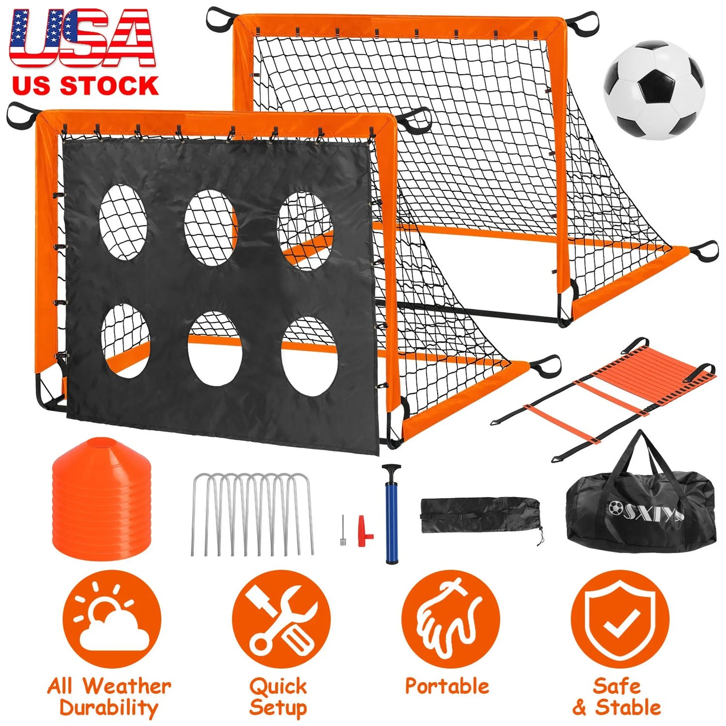 Kids Soccer Goals Set with Agility Ladder & Ball