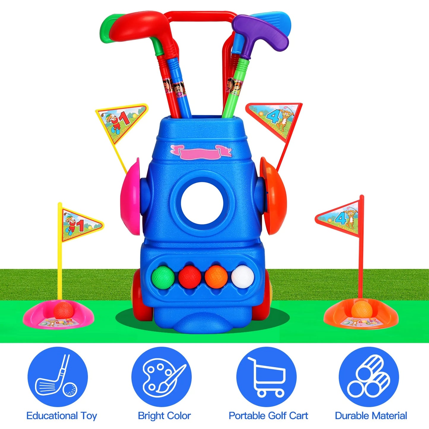 Toddler Golf Set — Complete Kids Golf Toy with Cart & Clubs