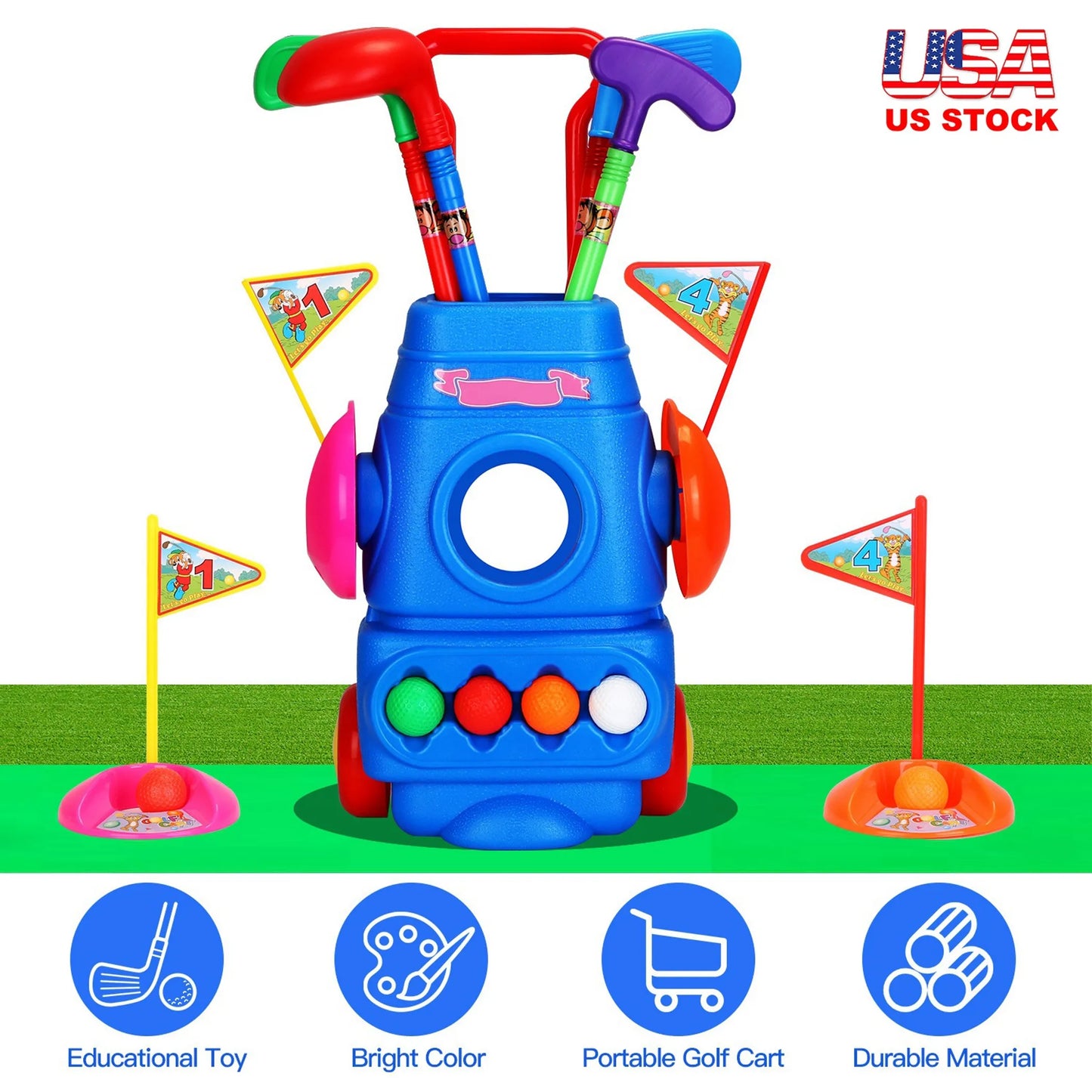 Toddler Golf Set — Complete Kids Golf Toy with Cart & Clubs