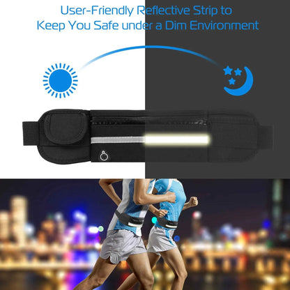 Sport Running Belt Waist Bag | Neoprene | 3 Pockets | Waterproof & Reflective | Unisex