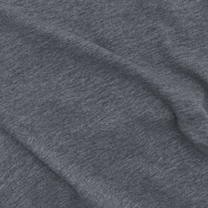 Gray t-shirt fabric close-up with smooth heathered texture.