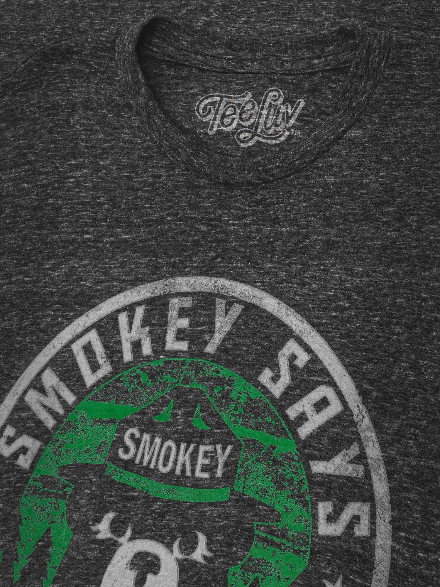 Smokey Bear "Keep It Green" T-Shirt | Distressed Mascot | Onyx Snow Heather | Poly-Cotton