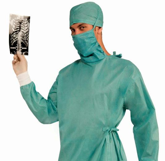 Master Surgeon Adult Costume - Includes Cap, Gown, and Mask