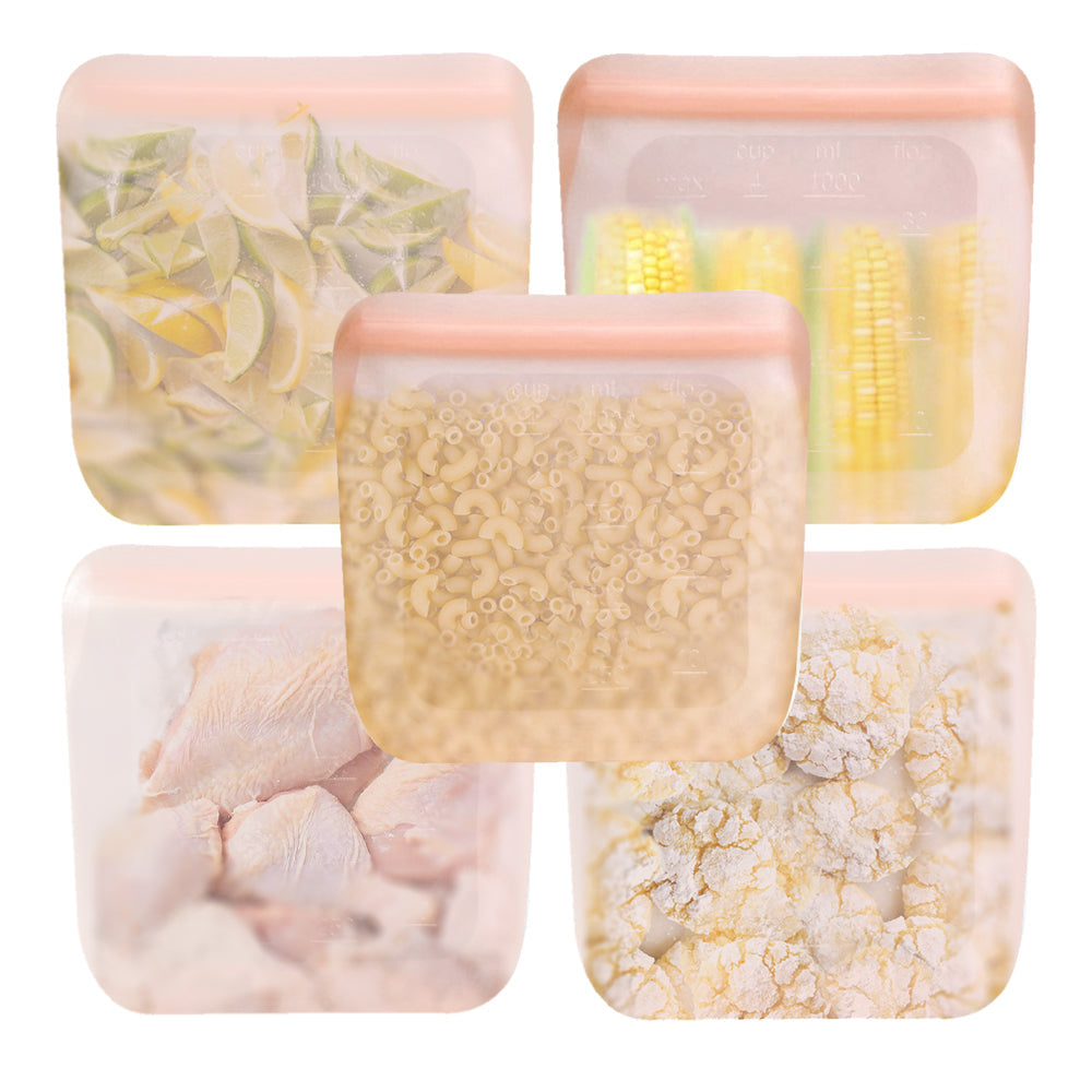 purifyou Reusable Silicone Food Storage Bags - Set of 5