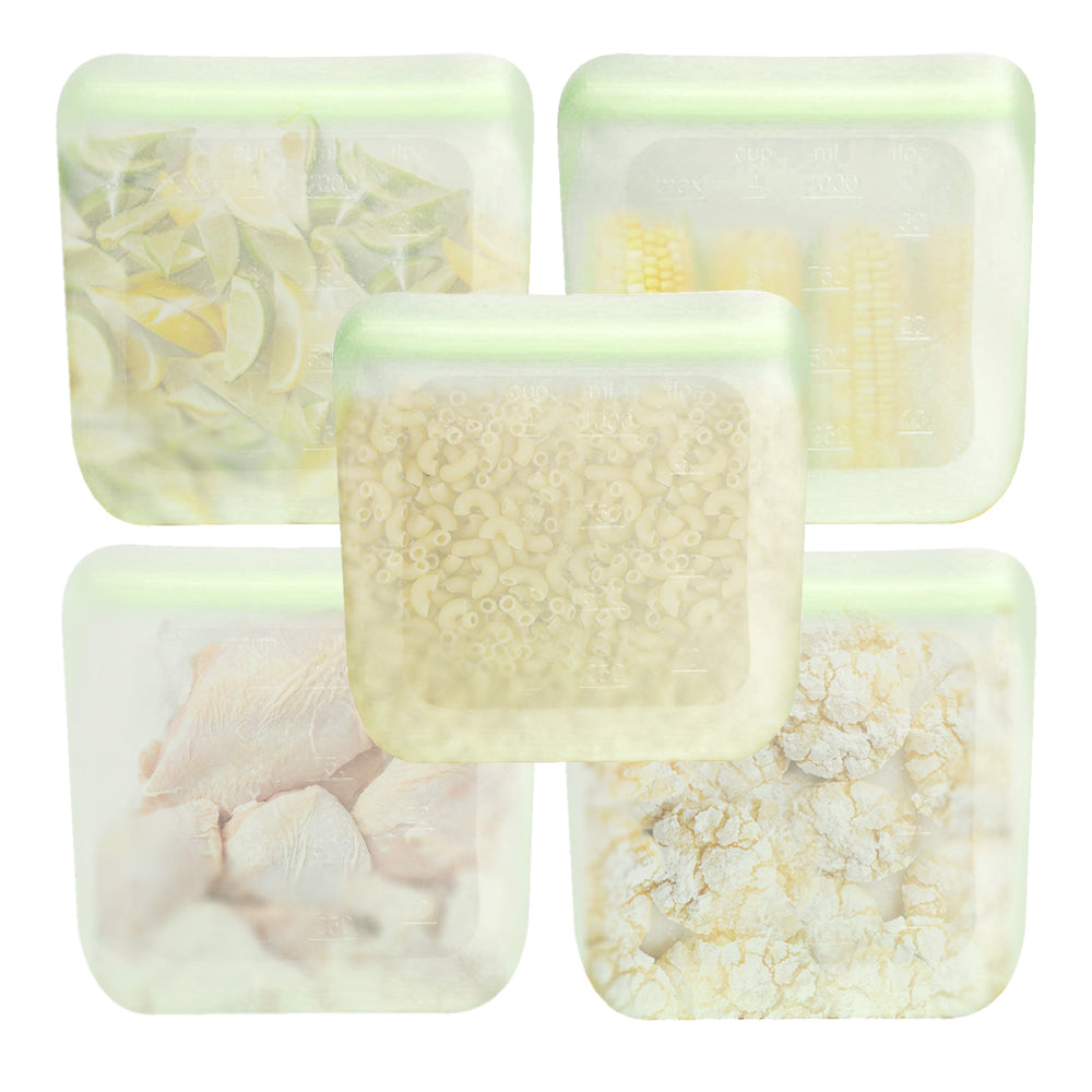 purifyou Reusable Silicone Food Storage Bags - Set of 5