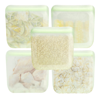purifyou Reusable Silicone Food Storage Bags - Set of 5
