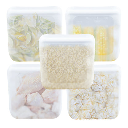 purifyou Reusable Silicone Food Storage Bags - Set of 5