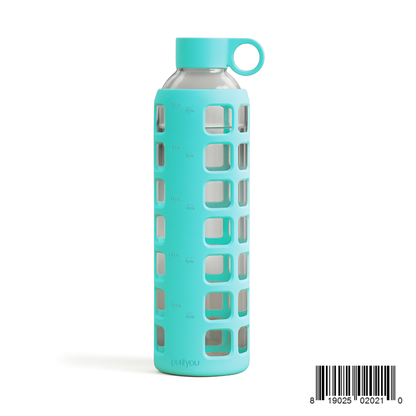 Purifyou Borosilicate Glass Water Bottle with Silicone Sleeve