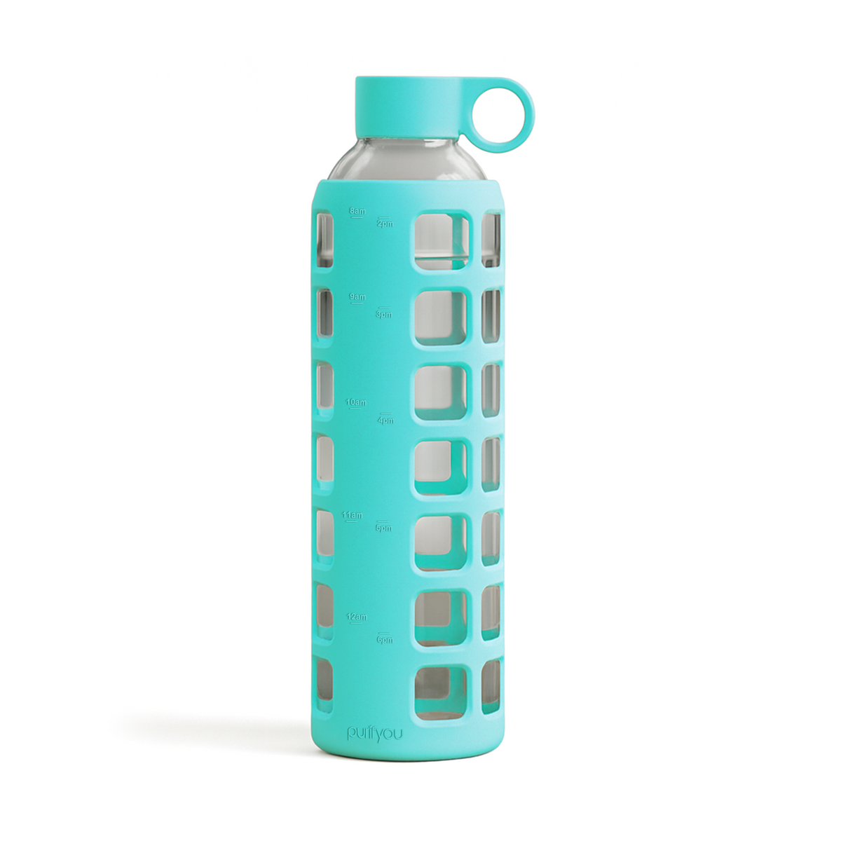 Purifyou Borosilicate Glass Water Bottle with Silicone Sleeve