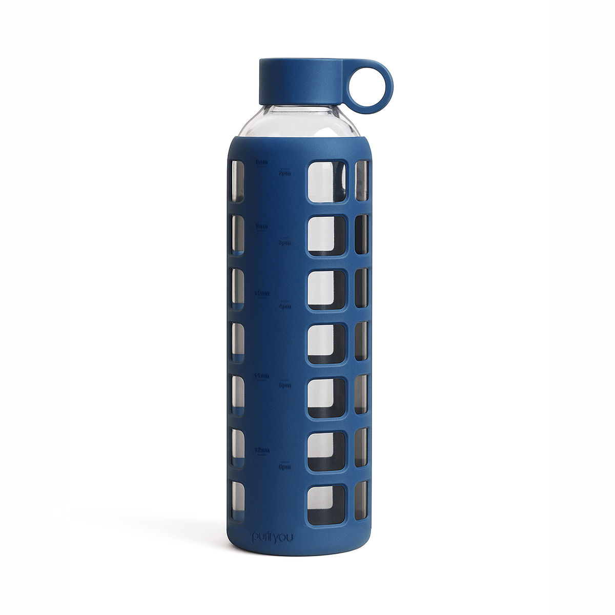 Purifyou Borosilicate Glass Water Bottle with Silicone Sleeve