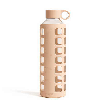 Purifyou Borosilicate Glass Water Bottle with Silicone Sleeve