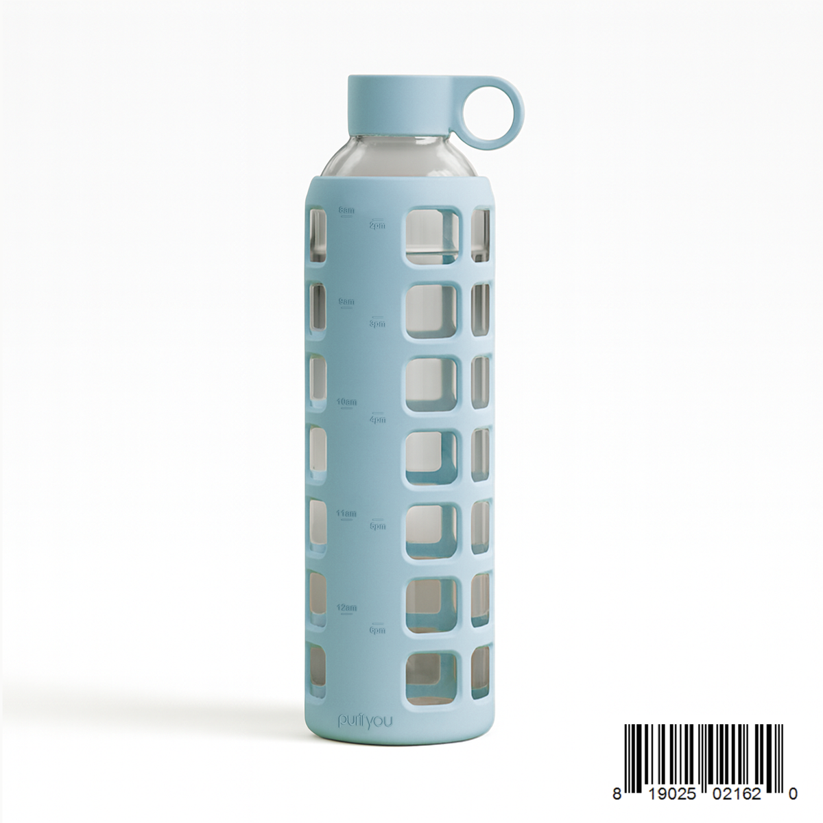 Purifyou Borosilicate Glass Water Bottle with Silicone Sleeve