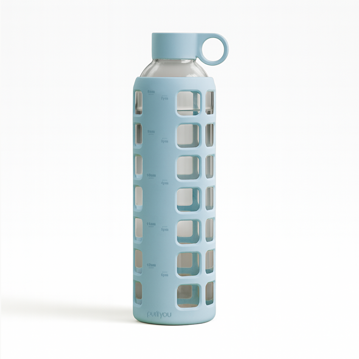 Purifyou Borosilicate Glass Water Bottle with Silicone Sleeve
