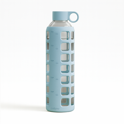 Purifyou Borosilicate Glass Water Bottle with Silicone Sleeve